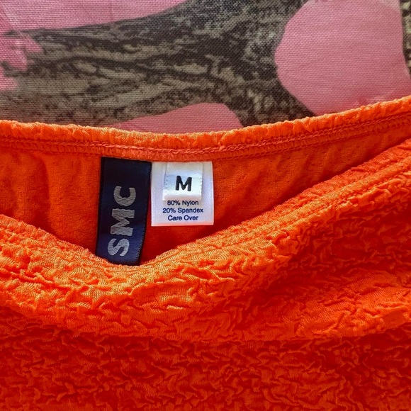 y2k neon orange mini skater skirt - Picture 4 of 8
